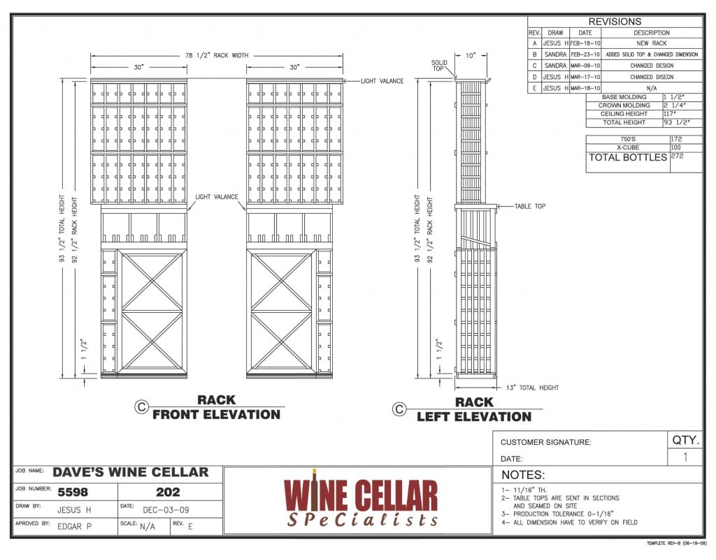 Custom Wine Racks Chicago Illinois Daves Wine Cellar