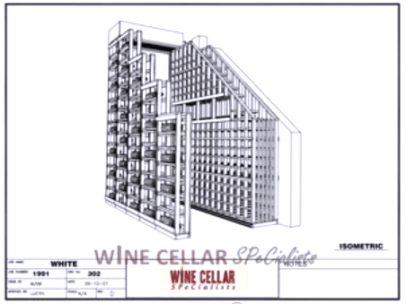 3D Drawings - Waterfall Design Wooden Wine Racks