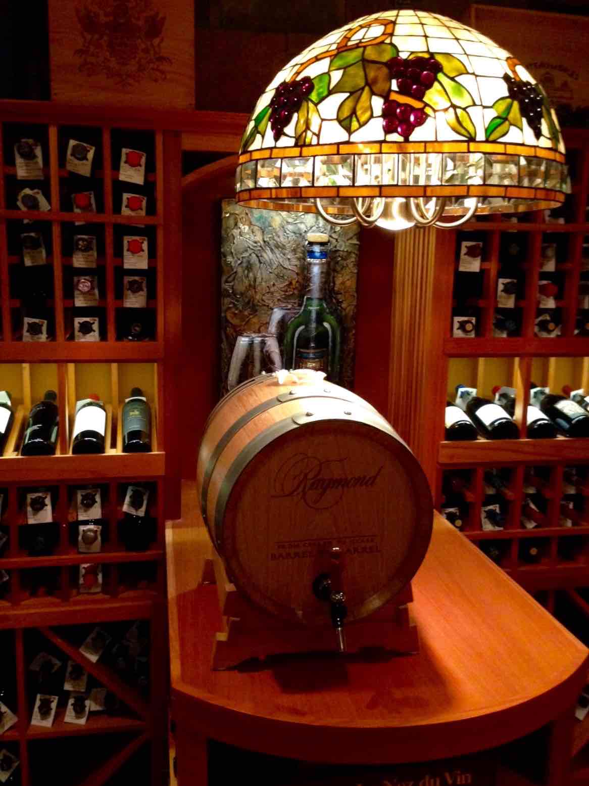 Chicago Home Wine Room - Tabletop and Wine Barrel